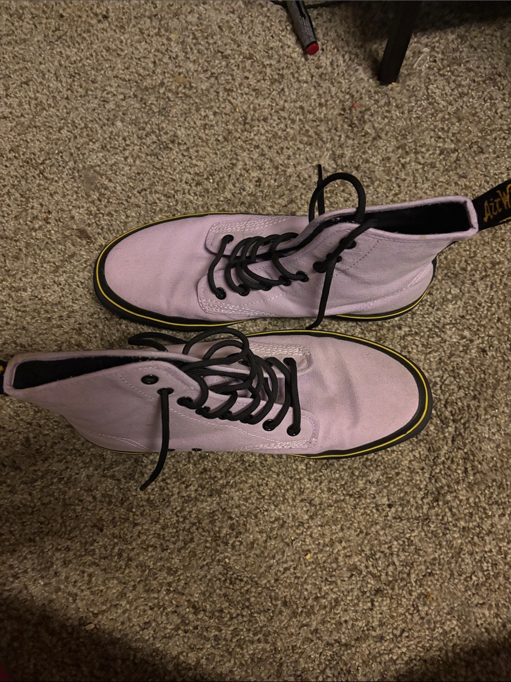 Dr. Martens Lilac Lace-Up Canvas Boots with Black Laces